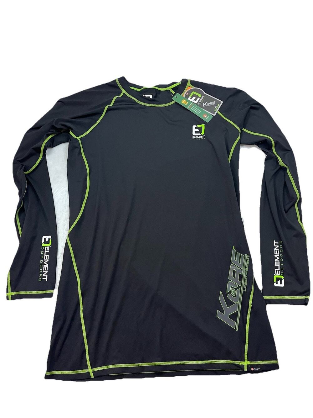 KORE SERIES LIGHTWEIGHT Men's LONG SLEEVE BASE LAYER SHIRT LARGE L BLACK MWT NEW